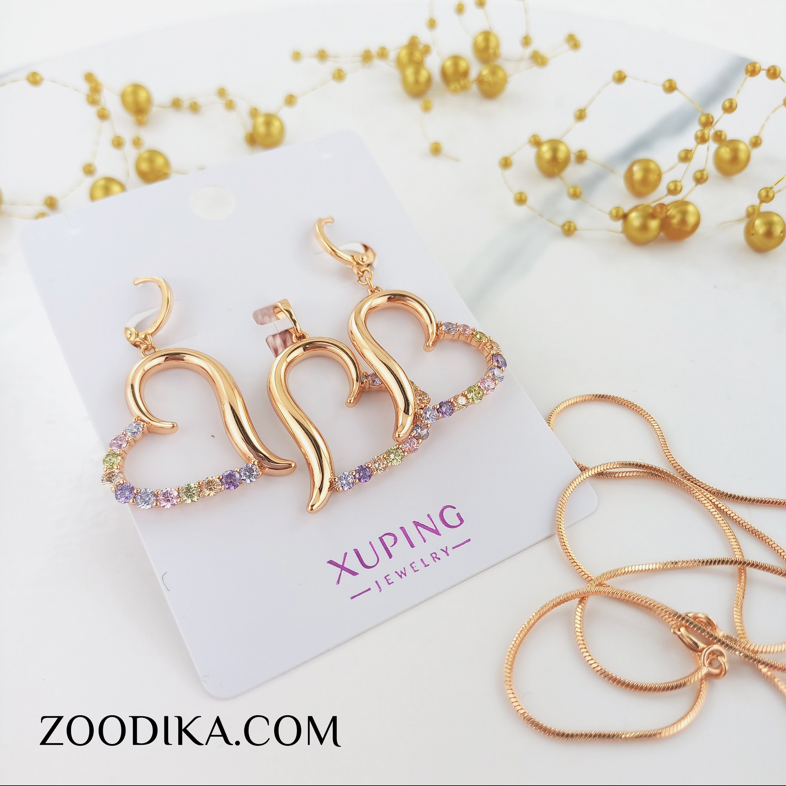 نیم ست ژوپینگ مدل قلب رنگ ثابت  ضد حساسیت AAA-105