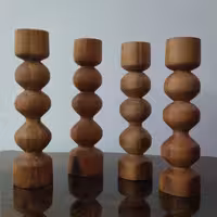 شمعدان چوبی راش