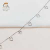 پابند نقره طرح قلب توخالی عیار 925 کد 24029
