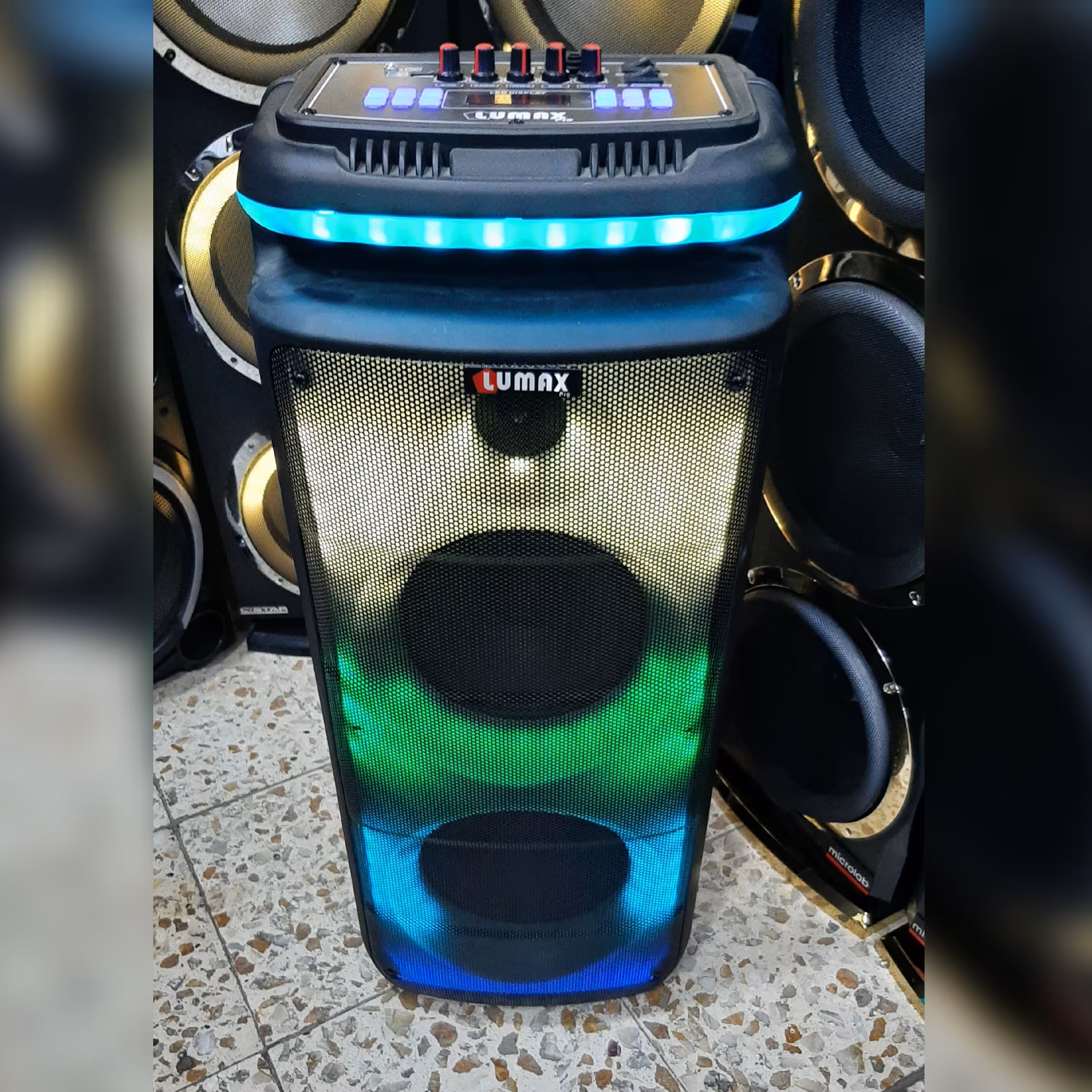 اسپیکرلومکس  قابل حمل شارژی تمام رقص نور.ارسال با تیپاکس پس کرایه