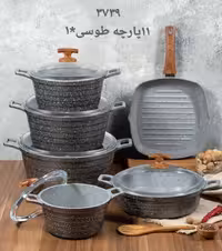 سرویس 11  پارچه قابلمه River رنگ طوسی کد 3739