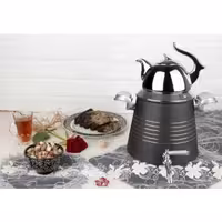 ست کتری قوری هرمی مشکی نقره ایی کروپ ست مدل 811 