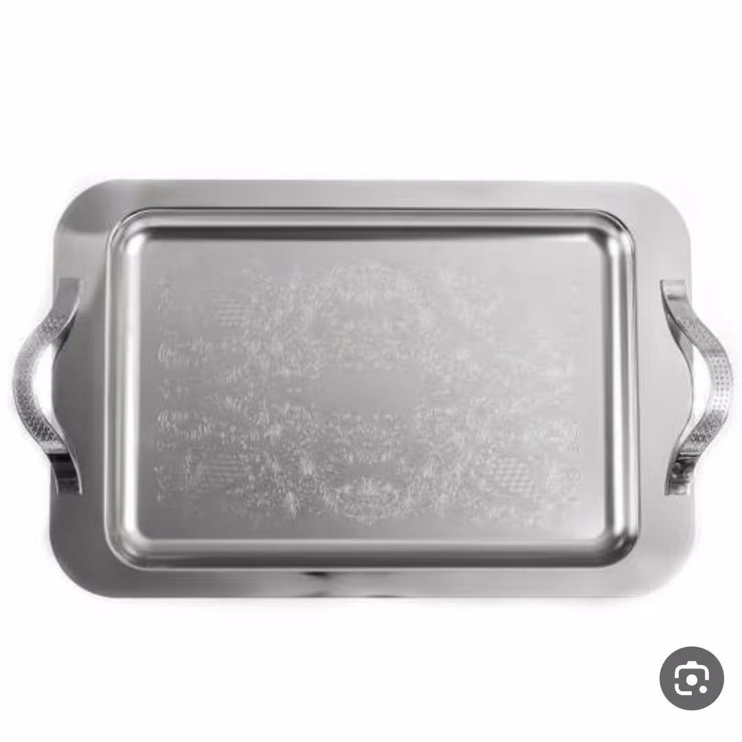 سینی استیل خالص دسته دار 