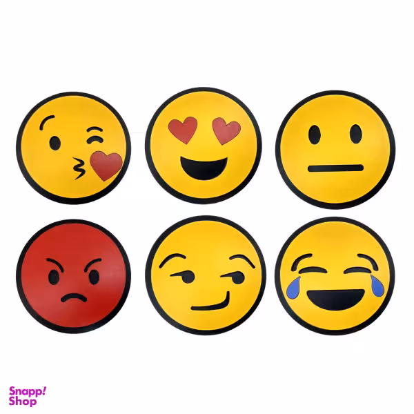 زیر لیوانی مهدی یار طرح ایموجی مدل با پایه نگهدارنده بسته 6 عددی