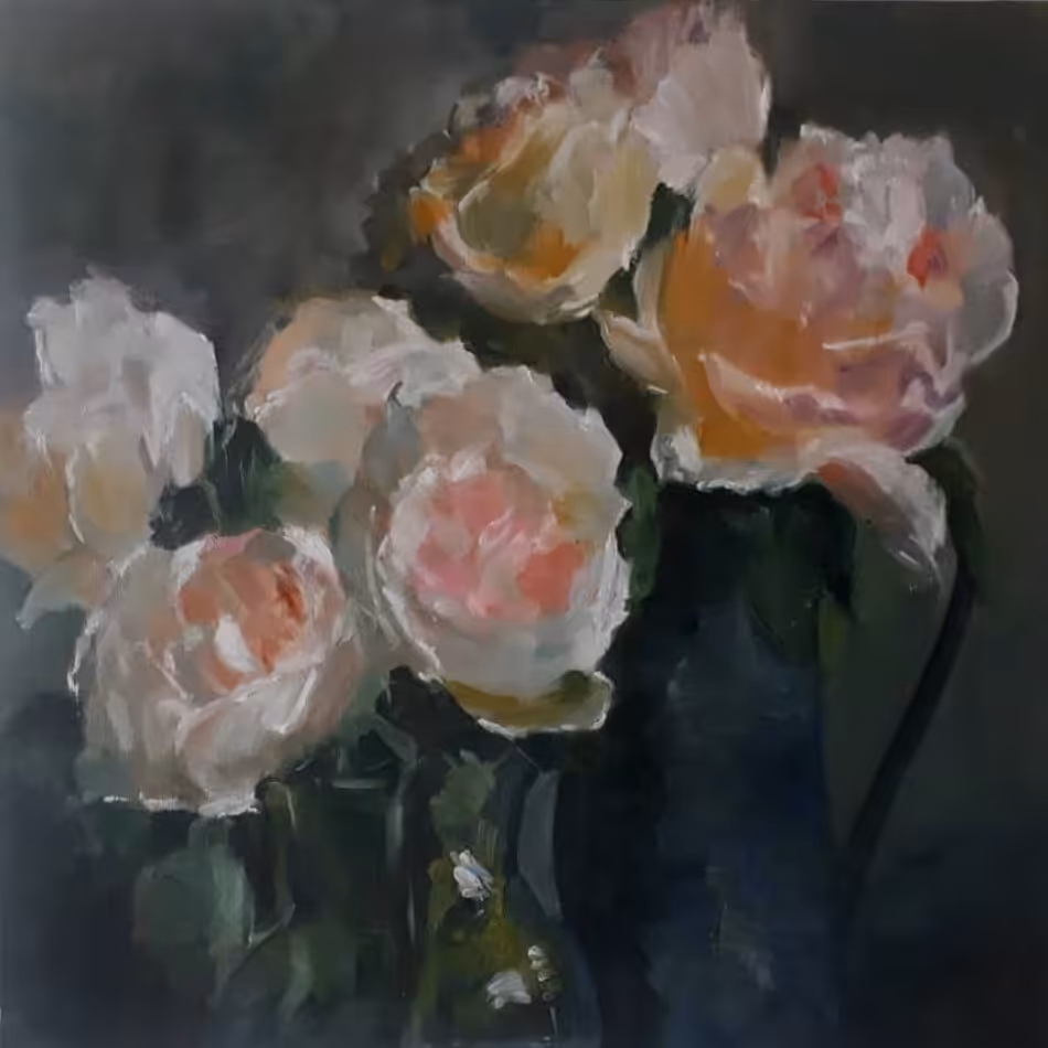 تابلو نقاشی رنگ روغن گلهای رز