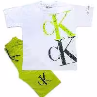 تیشرت شلوارک ck پسرانه پنبه طرح ck سایز50 55مناسب 5تا9سال سفید برندmobinدرpikmode