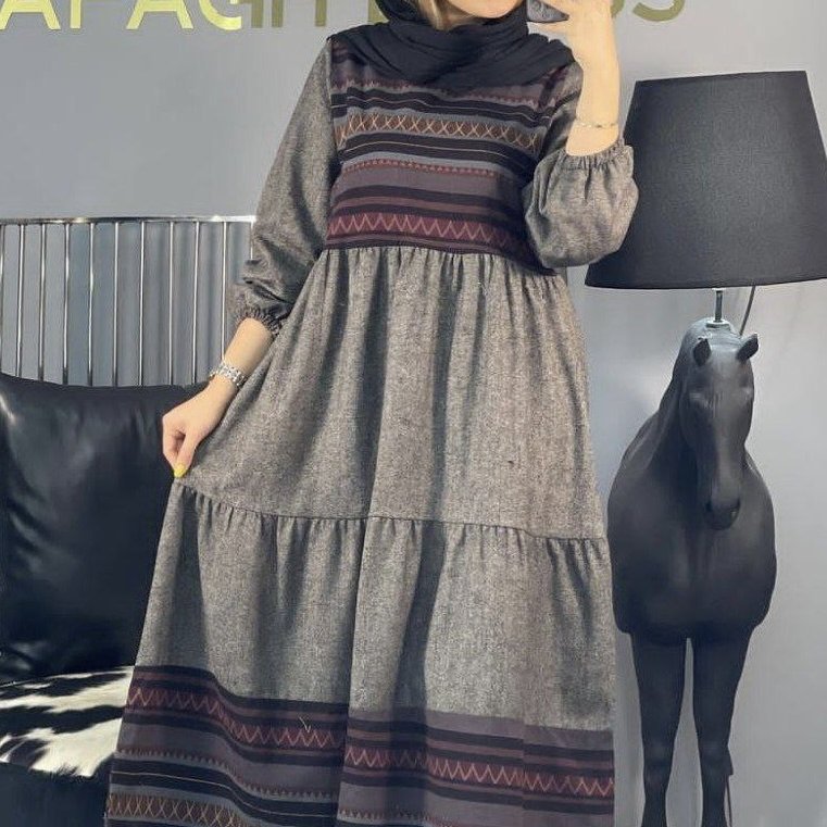 پیراهن پاییزه بلند طرح سنتی بسیار زیبا