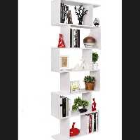 کتابخانه استند شلف قفسه ام دی اف سفید مدل ورساچه بلند