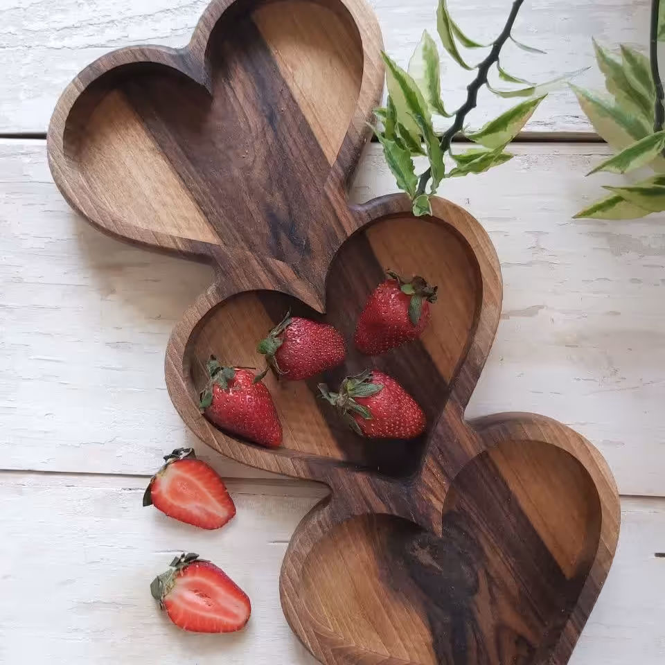 اردوخوری چوبی طرح قلب