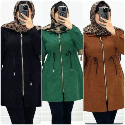 مانتو مخمل کبریتی زنانه