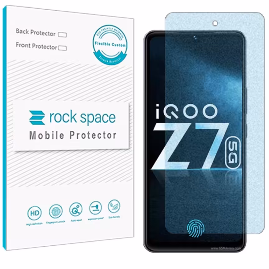  گلس نانو مات بلوکات (ضد اشعه آبی) و ضد ضربه گوشی ویوو iQOO Z7 برند راک اسپیس   