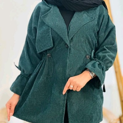 مانتو اسپرت زنانه مخمل مدل مانتو مخمل کبریتی گرم بالا عروسکی
