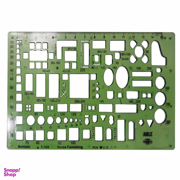 شابلون مبلمان تیبل - مقیاس 1:100 کد 65