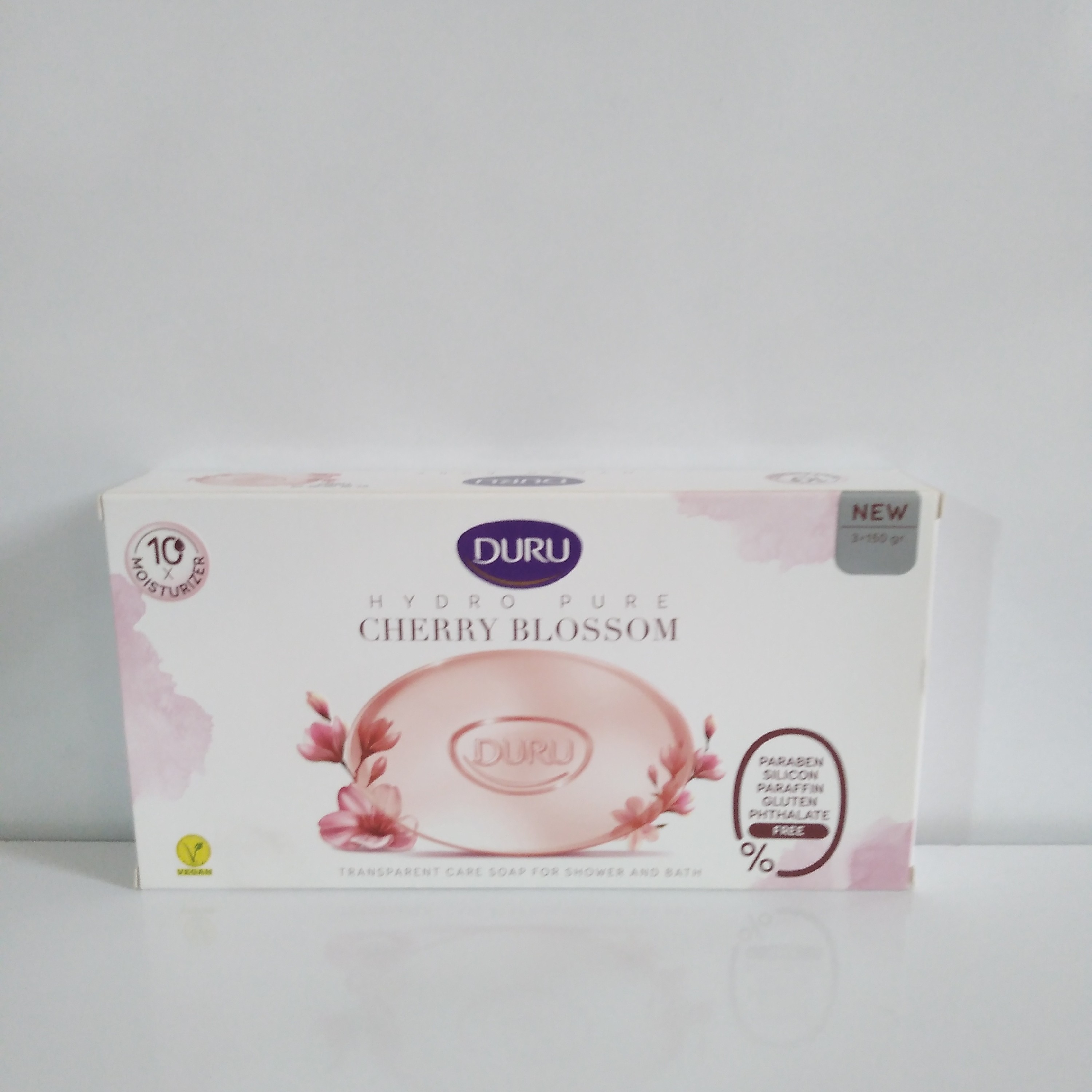 صابون آبرسان شکوفه گیلاس شیشه ای دورو ترکیه Duru Hydro Pure بسته 3 عددی