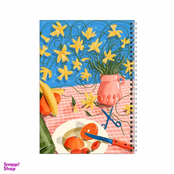 دفتر مشق 100 برگ بامبیلیپ طرح میوه و گلدان گل کد 3799358