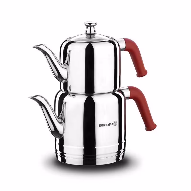 کتری قوری کرکماز اورجینال مدل ریوا دسته قرمز باضمانت اصالت کالا و بارکد چک کارا