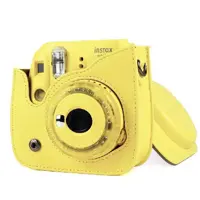 کیف چرمی دوربین فوجی فیلم مناسب FujiFilm Instax mini 9/8 Clear Yellow Bag