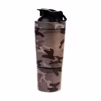 شیکر استیل دو تیکه ورزشی مدل Army ظرفیت 0.6 لیتر