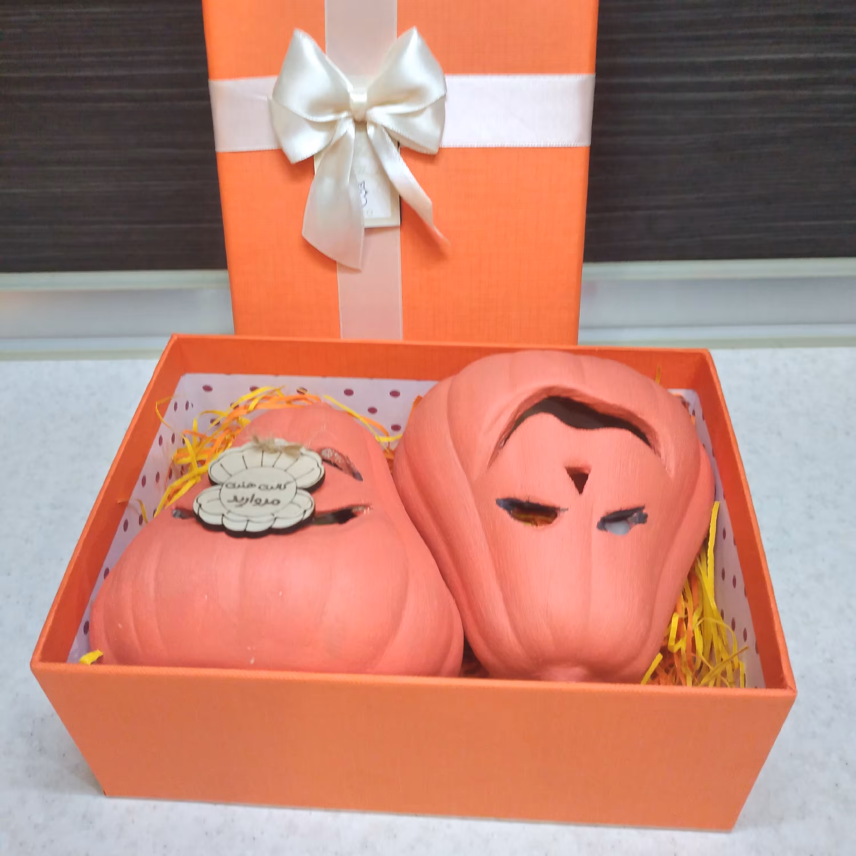 شمعدان سفالی دکوری پتینه شده ست دوتایی با پکیج کامل کادویی 