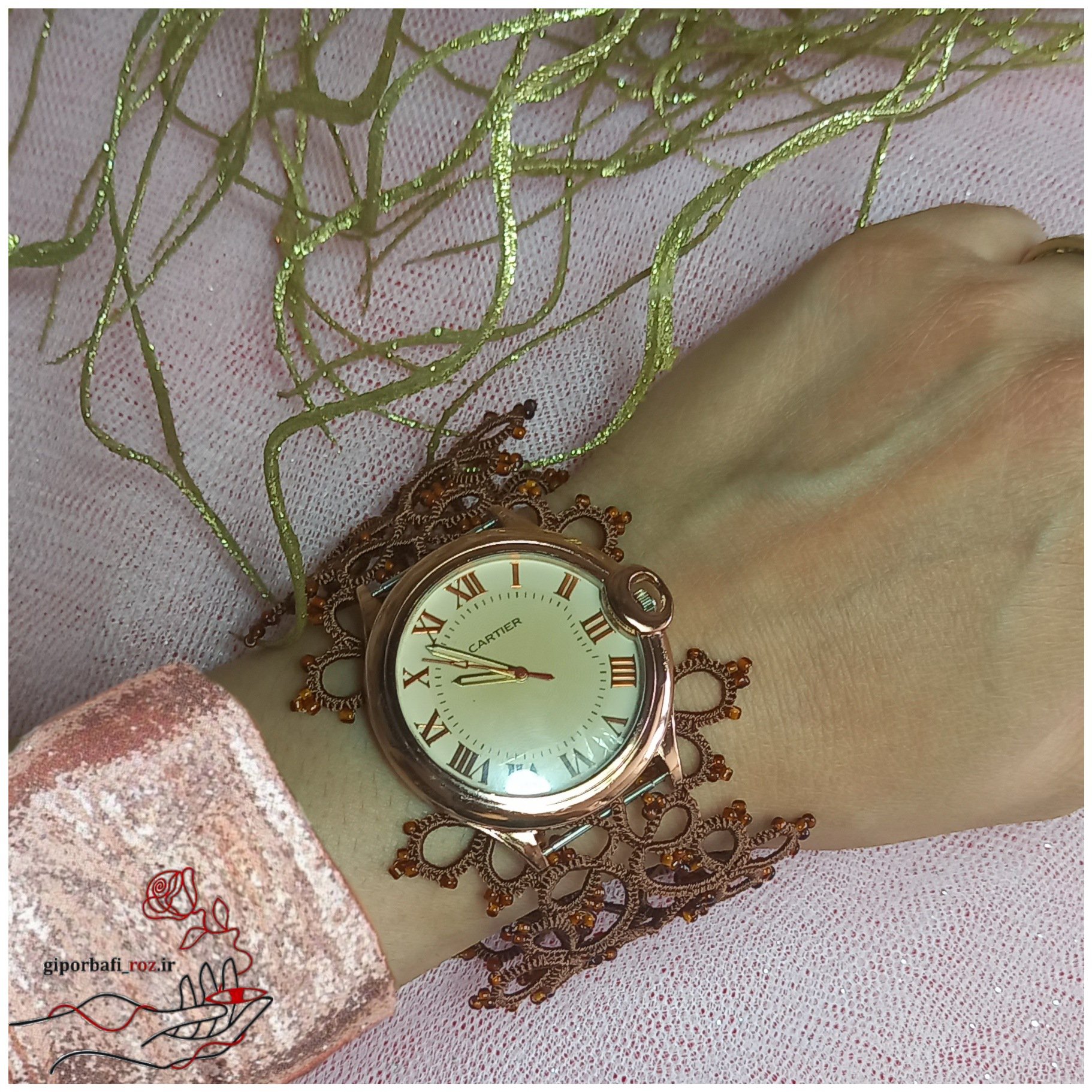 بندساعت دستبندی دستبافت گیپوربافی