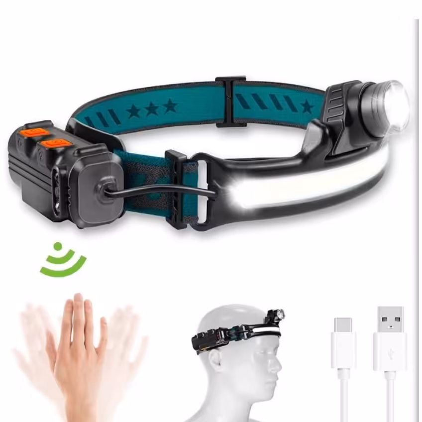 چراغ پیشانی 6حالته 2 نور پخش و متمرکز 