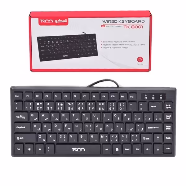 کیبورد تسکو مدل TK 8001 با حروف فارسی