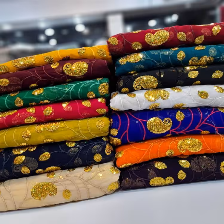 پارچه حریر سوزندوزی 14 رنگ جذاب