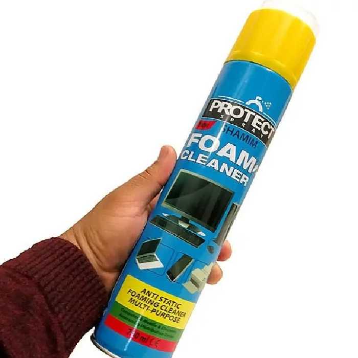 اسپری کف پروتکت مناسب نظافت لوازم الکترونیکی و قطعات و همچنین کیس کامپیوتر  و مانیتور و کلیه سطوح(اسپری پروتکت)