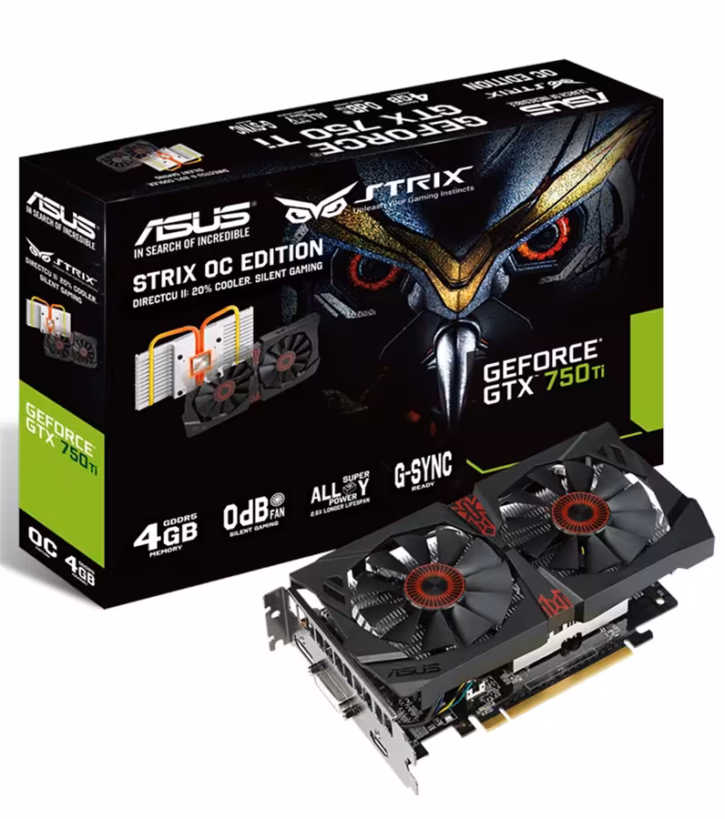کارت گرافیک جی تی ایکس 750 تی آی ایسوس با قابلیت اورکلاک