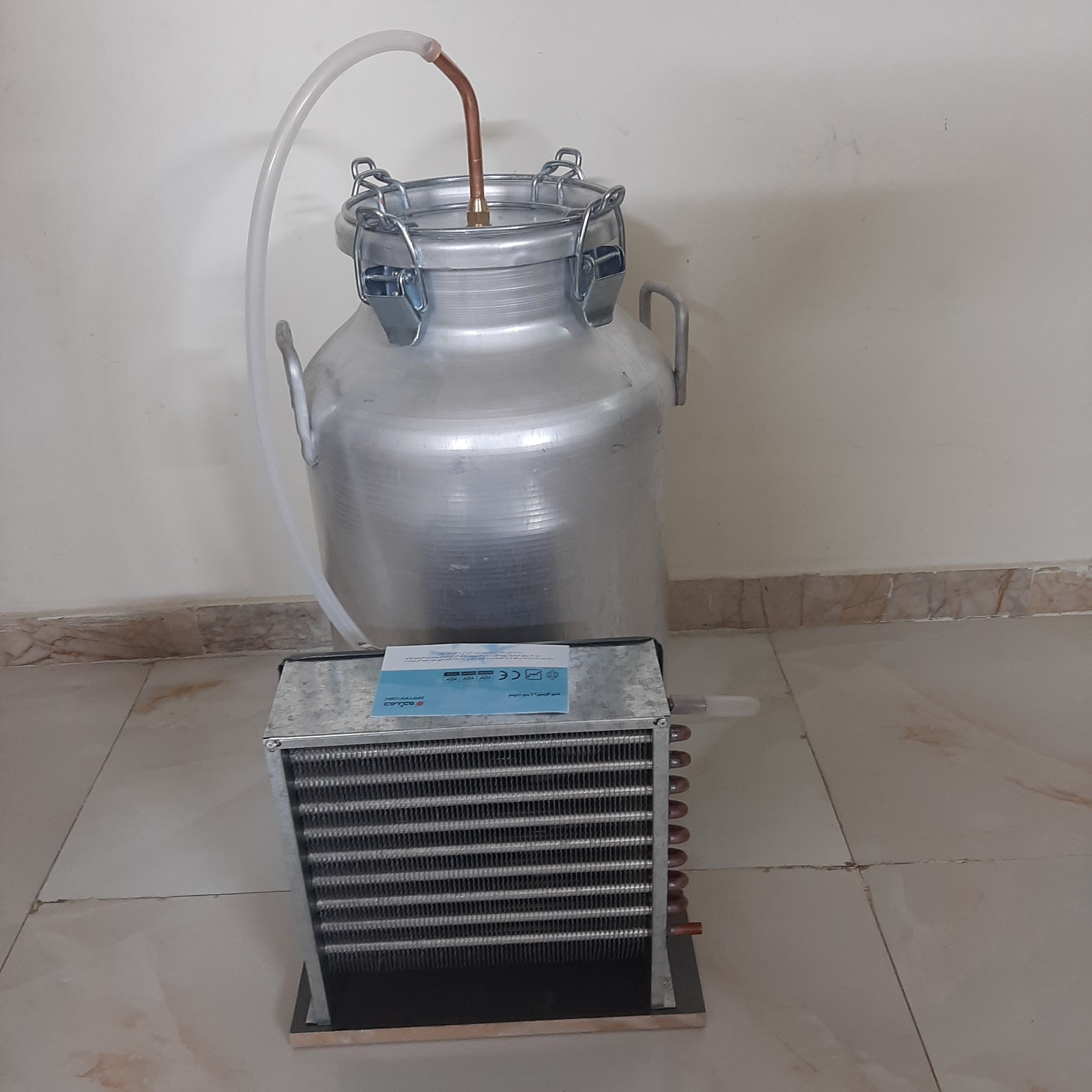 دیگ تقطیر گلاب گیر 40 لیتر چفتی جدید ضخیم با کندانسور برقی