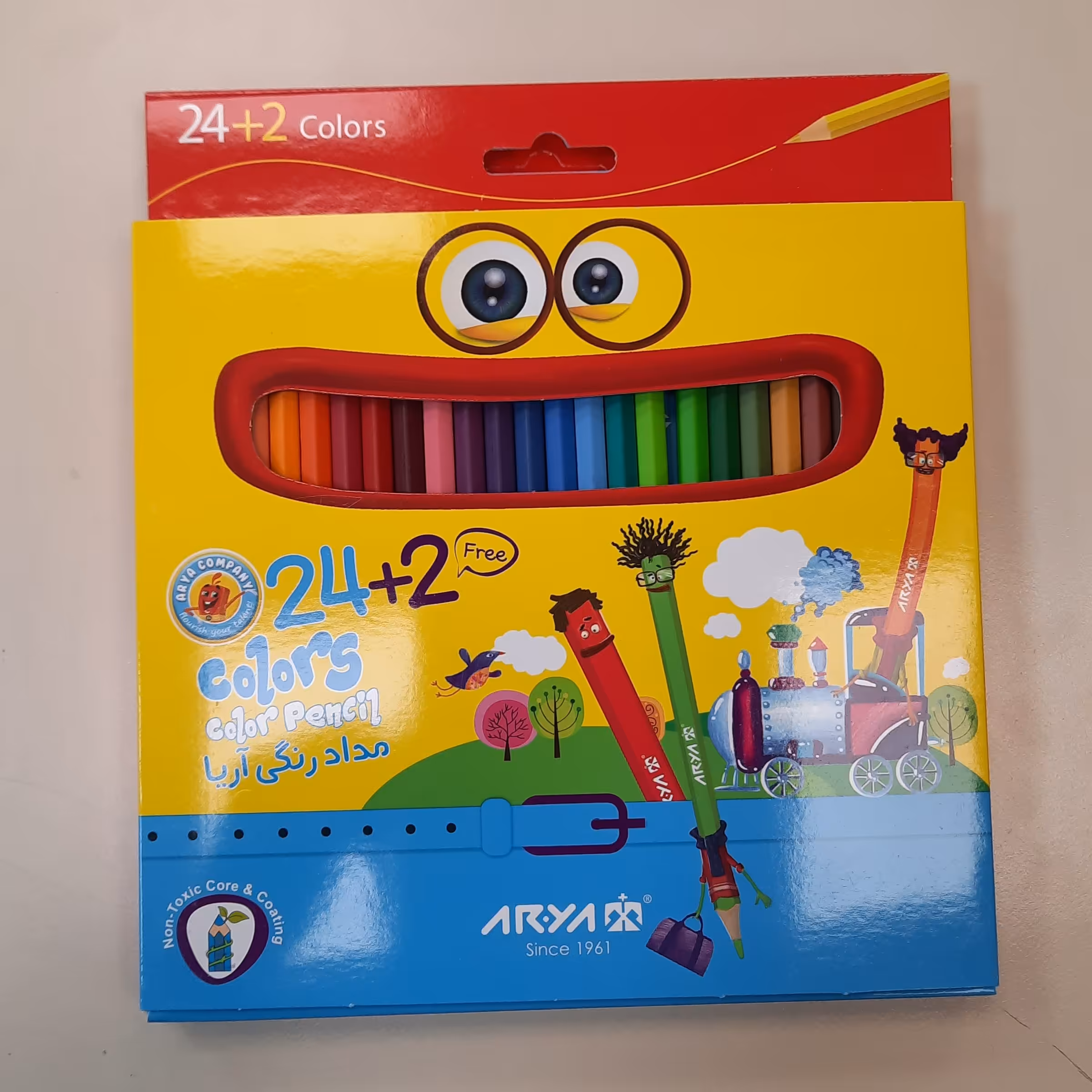 مداد رنگی 24 به علاوه 2  رنگ  برند آریا 