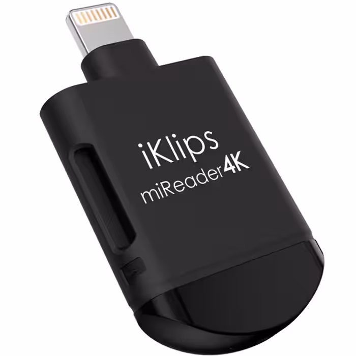 آدام المنتس کارت خوان لایتنینگ مدل iKlips miReader 4K مشکی - Hiapple.ir