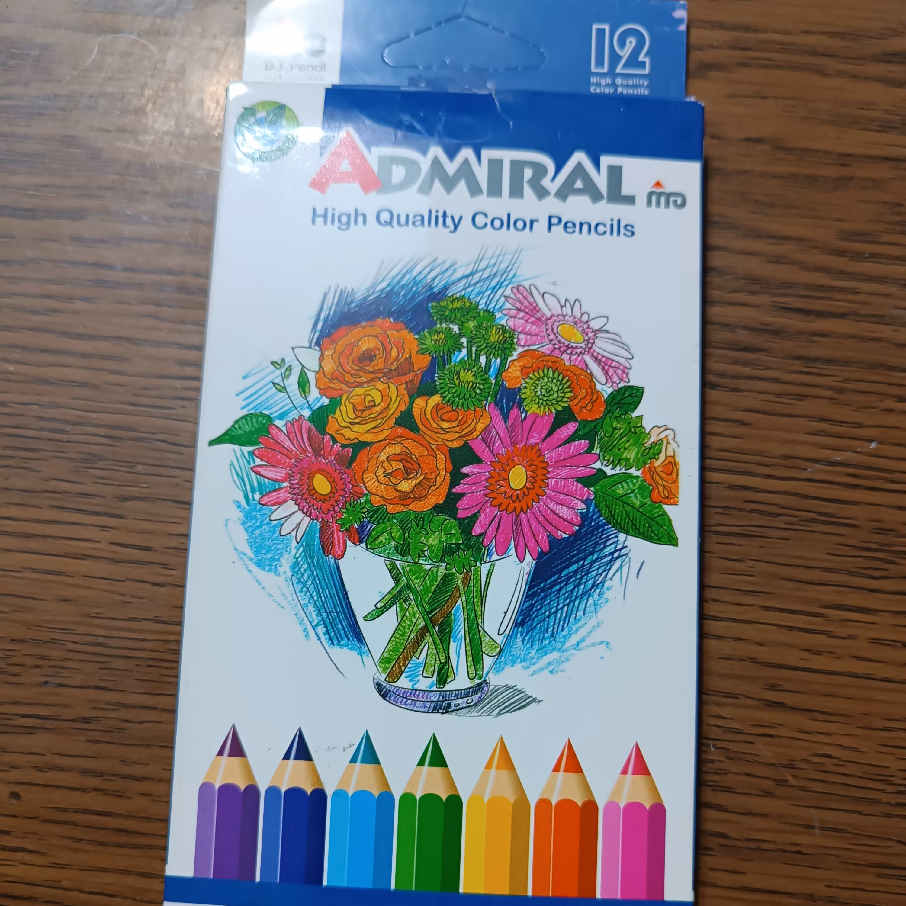 مدادرنگی 12 رنگ ادمیرال طرح گل