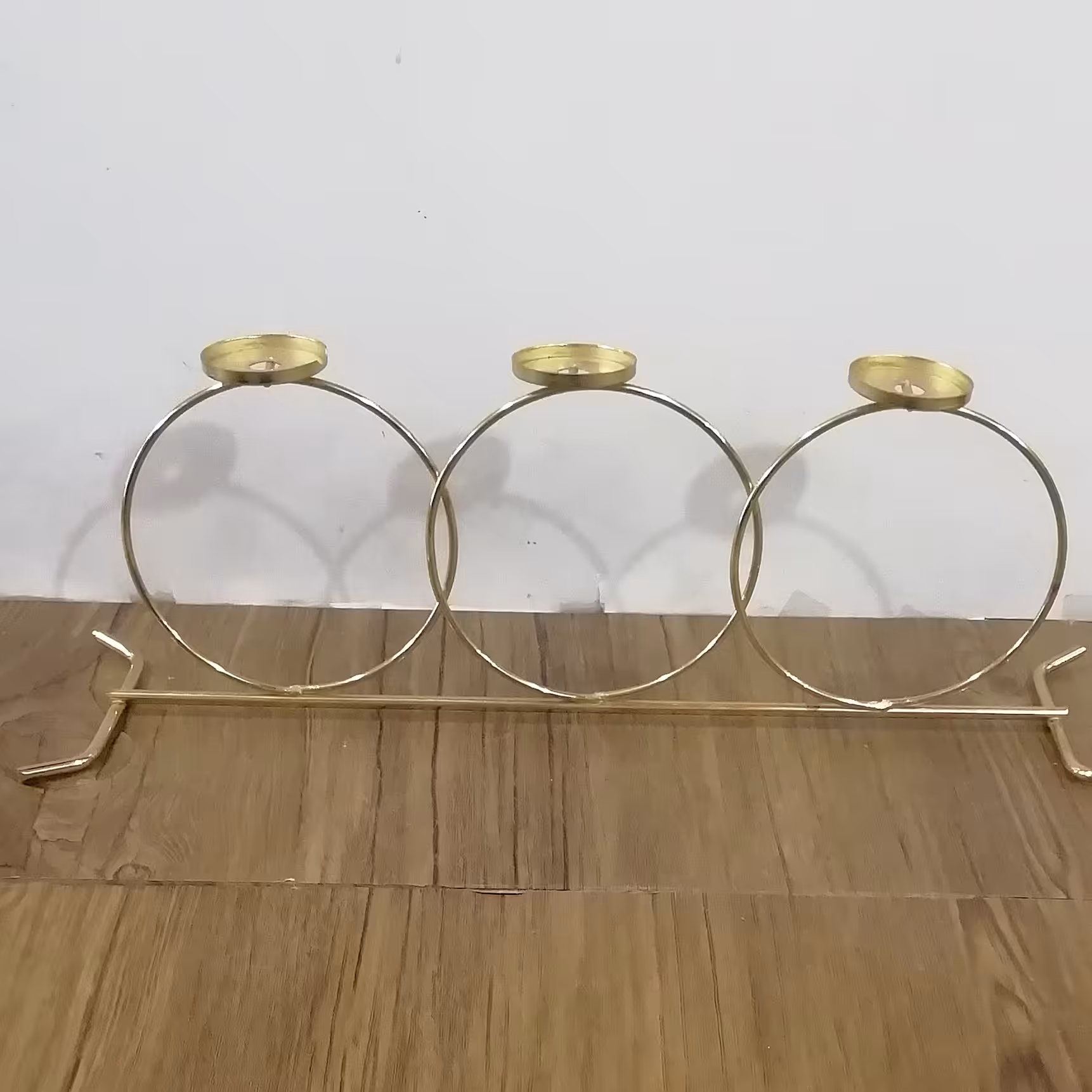 جا شمعی سه عددی طرح المپیک طلایی با آبکاری درجه یک