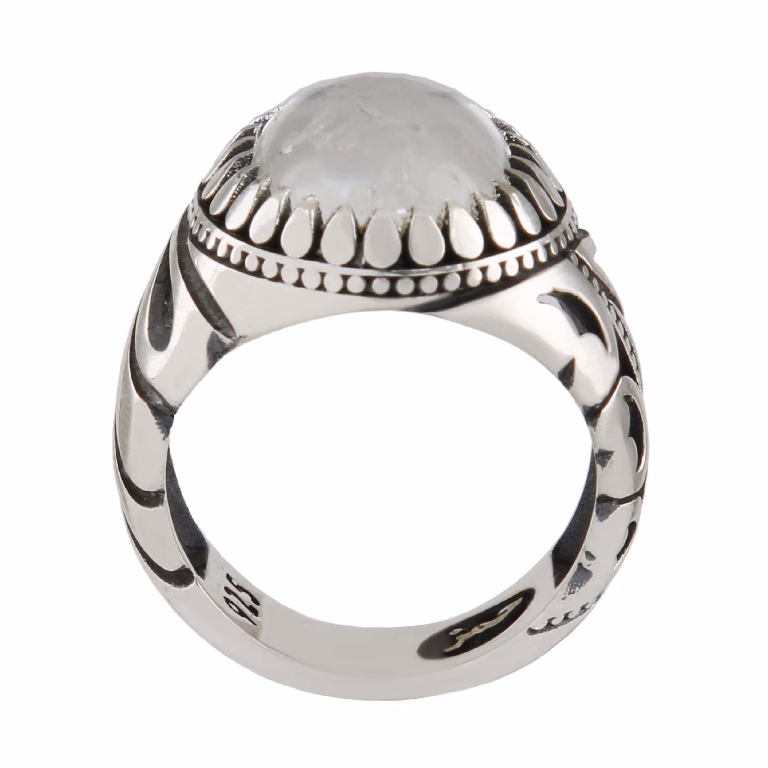 انگشتر نقره مردانه بازرگانی میلادی مدل در نجف رکاب سیاه قلم کد AM2980