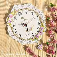 ساعت دیواری فانتزی ساعت دیواری عروس ساعت دیواری جهیزیه35سانتی قابل شستشو