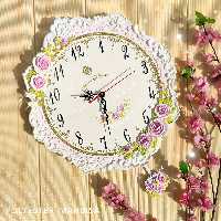 ساعت دیواری فانتزی ساعت دیواری عروس ساعت دیواری جهیزیه35سانتی قابل شستشو