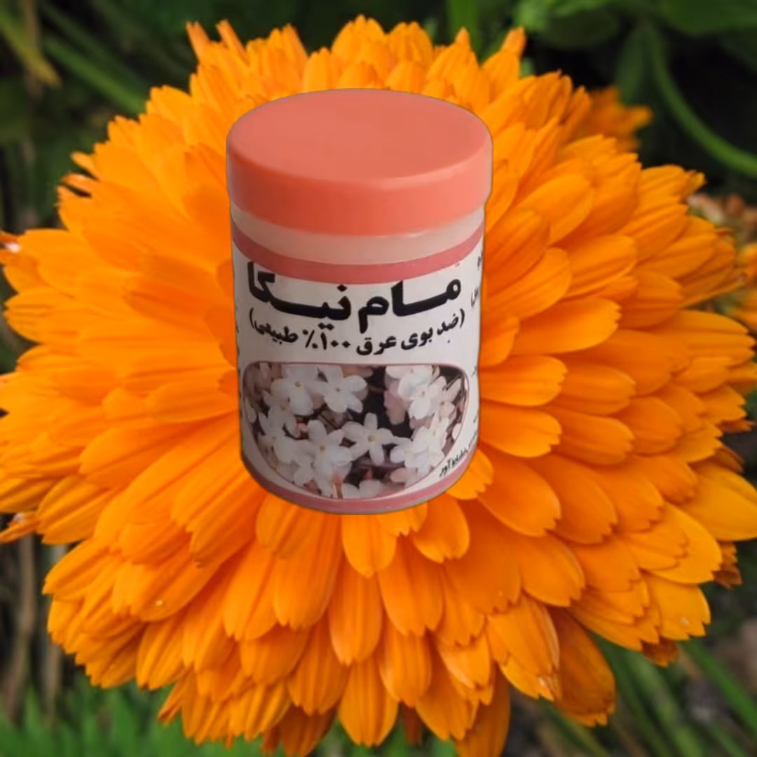 مام پودری طبیعی با رایحه گل همیشه بهار موسسه پژوهشی طبی بازرگانی سیمرغ 
