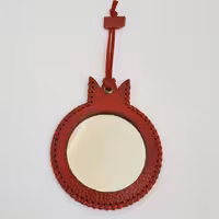 اینه جیبی از چرم طبیعی و دستدوز