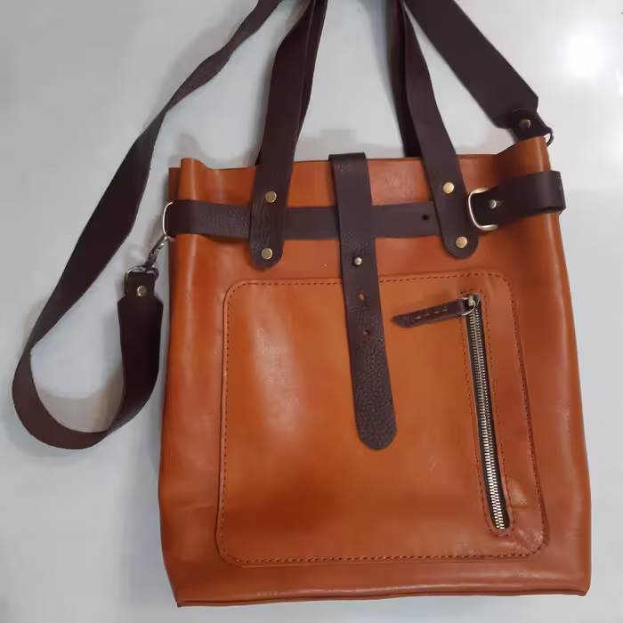 کیف اسپرت زنانه چرم طرح کمربندی (چرم طبیعی و کاملا دستدوز )