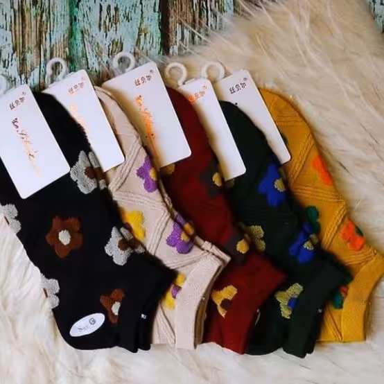 جوراب مچی گل برجسته