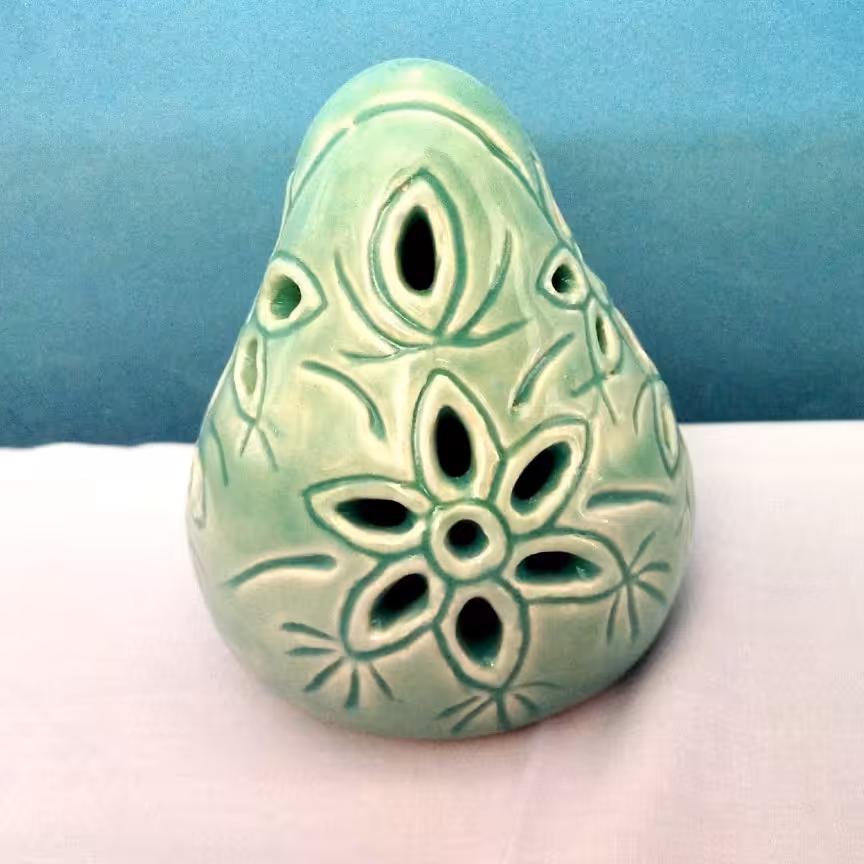 شمعدان  سفالی  سرامیکی گلابی 