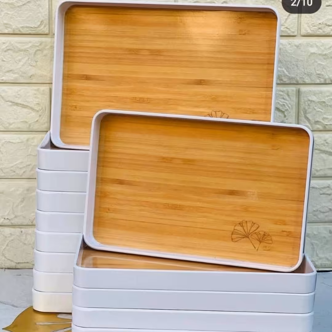 سینی ملامینه لبه دار ضد آب مناسب پذیرایی و مجالس یک عدد سایز 35 در 25