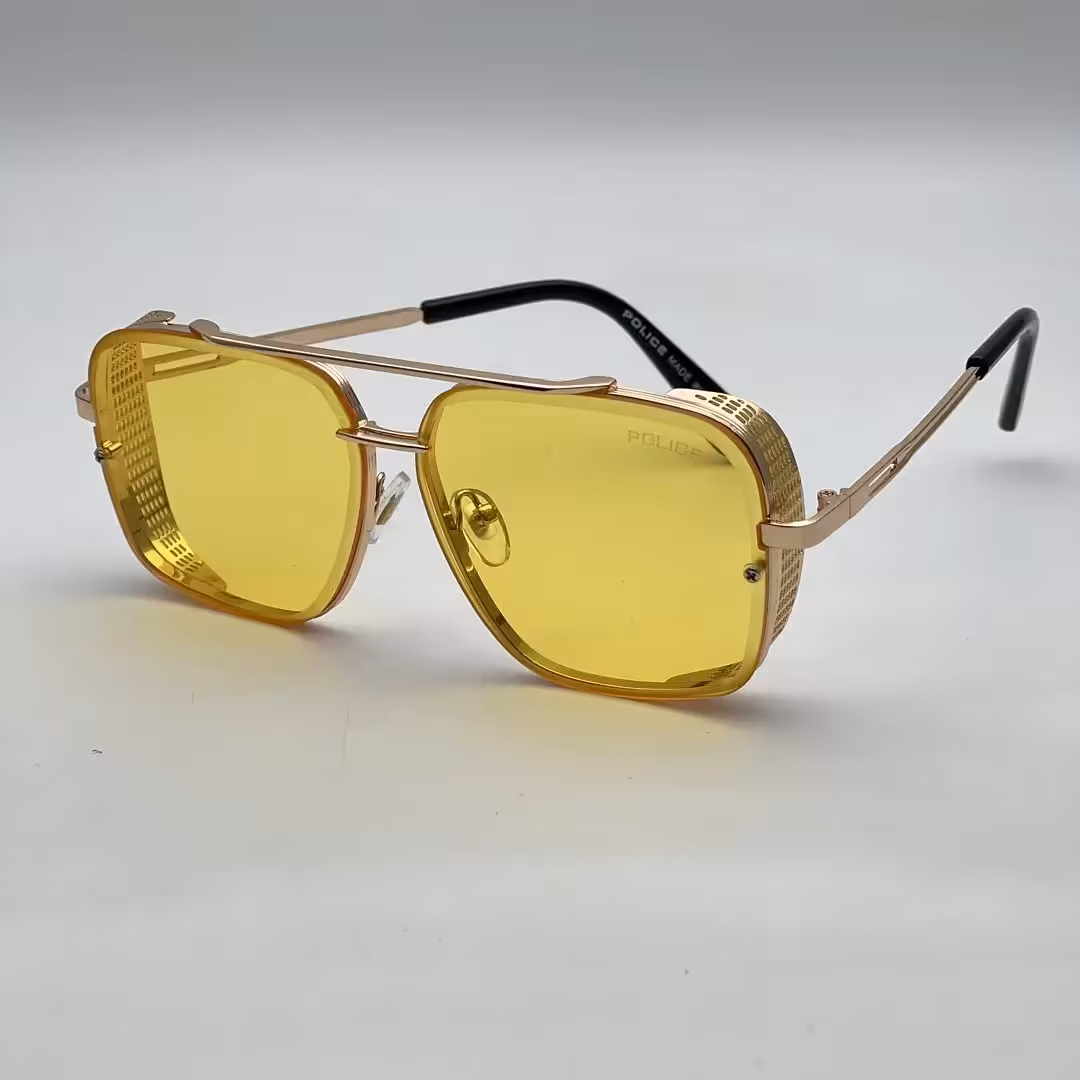 عینک آفتابی و شب مردانه و زنانه مارک پلیس و دیتیا (رنگ زرد)