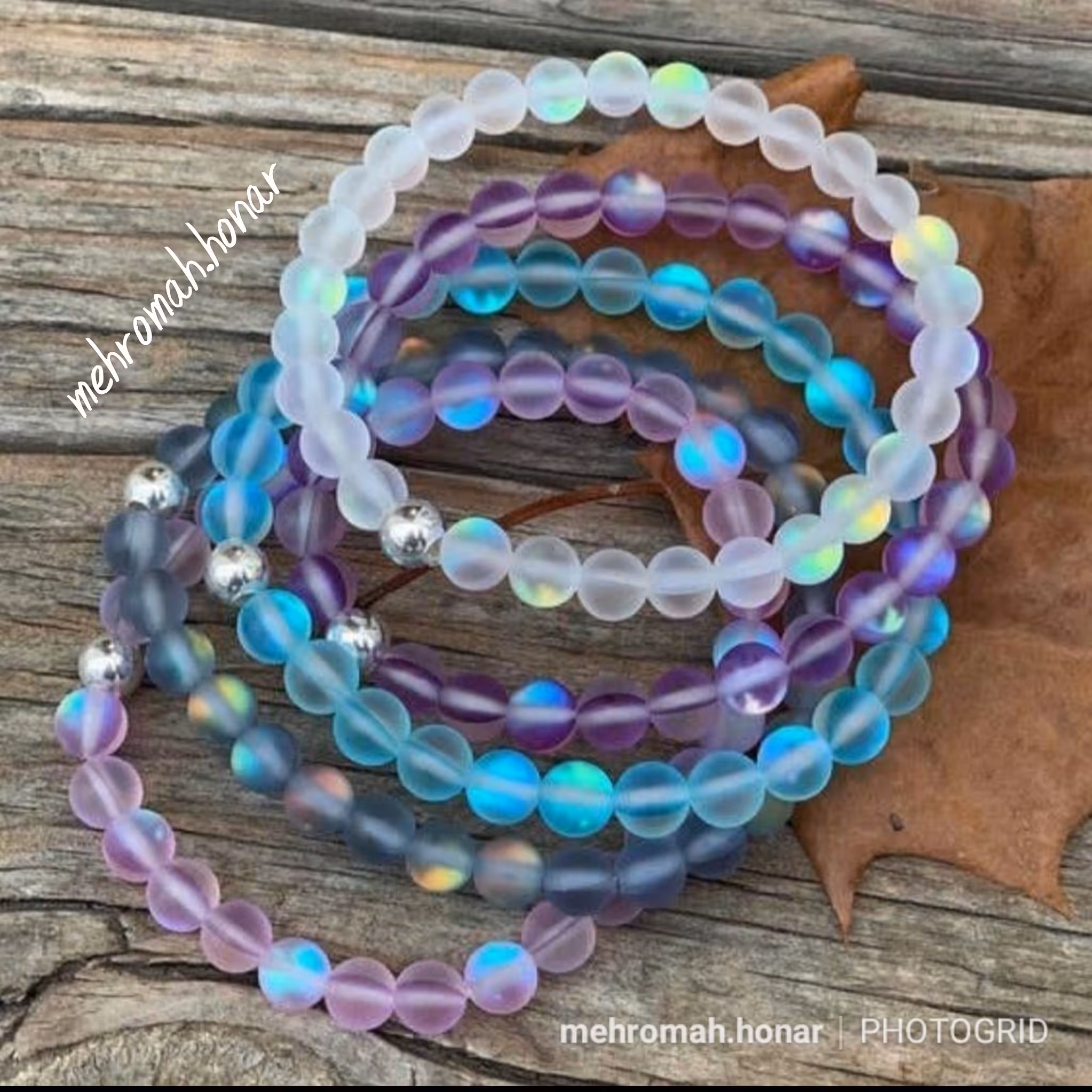 دستبند با سنگ مون استون