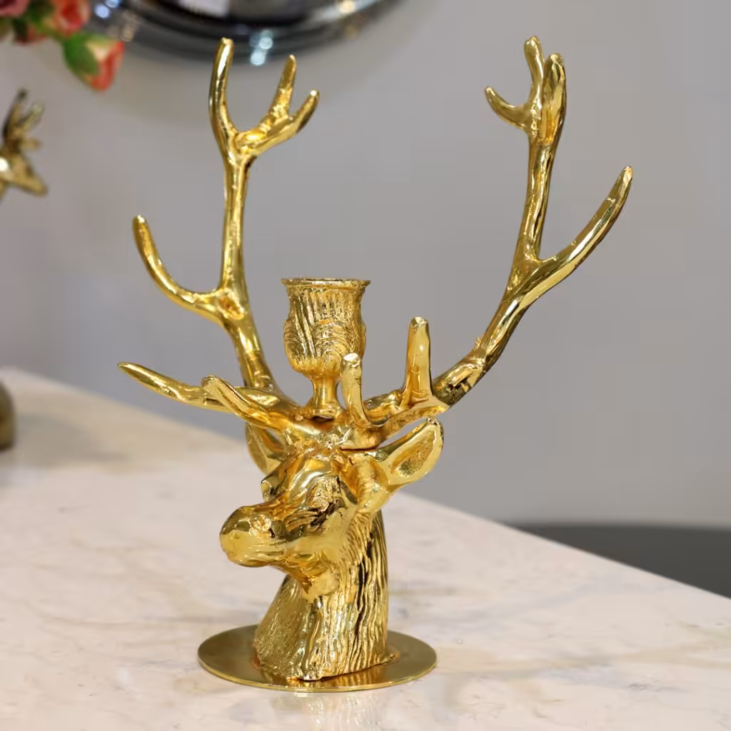 جا شمعی دکوری طرح گوزن