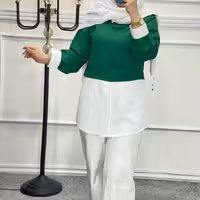 شومیز جنس ابروبادی گرم بالا و داکرون درجه یک فری سایز با رنگبندی 