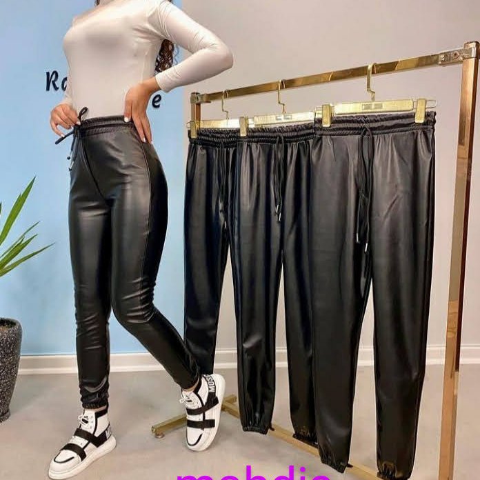 شلوار چرم کمر کش و دمپا کش