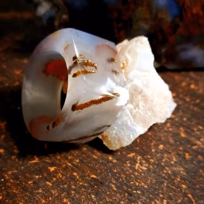 انگشتر تمام سنگ حلقه سنگی شجر پاییزه قاین درجه یک از تولید به مصرف