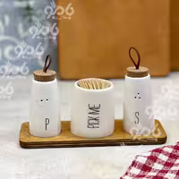 ست نمک پاش چوب سرامیکی نورا